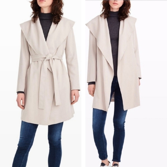 Club Monaco Hanne Wrap Trench Coat 100% Lyocell Lightweight Self Tie Large - Picture 10 of 17
